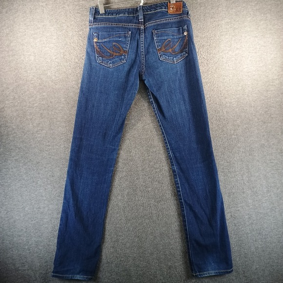 Express X2 Jeans Women 2 Ultra Low Rise Skinny Leg W01 Medium Wash Jewel Accents - Picture 9 of 15